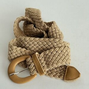 Astor Beige Braided Stretch Belt Woven Fabric 41 Inch